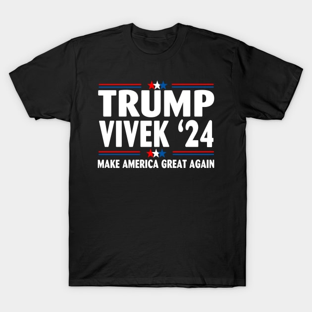 Donald Trump Vivek Ramaswamy American Flag T-Shirt by Spit in my face PODCAST